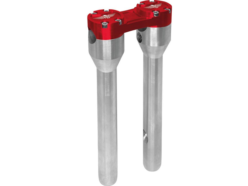 Clubstyle Straight Risers With Red Clamp Silver - 1 Inch x 12 Inch