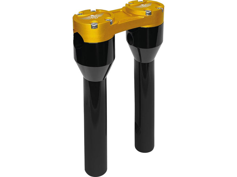 Clubstyle Straight Risers With Gold Clamp Black - 1 1/4 Inch x 8 Inch