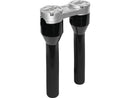 Clubstyle Straight Risers With Silver Clamp Black - 1 1/4 Inch x 8 Inch