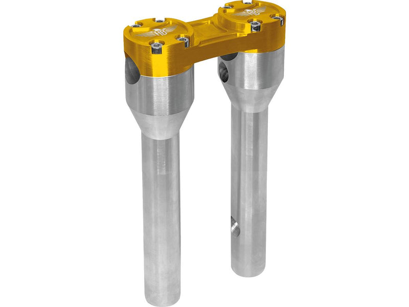 Clubstyle Straight Risers With Gold Clamp Silver - 1 1/4 Inch x 8 Inch