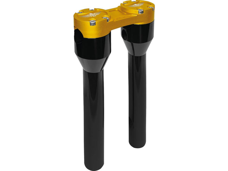 Clubstyle Straight Risers With Gold Clamp Black - 1 1/4 Inch x 10 Inch