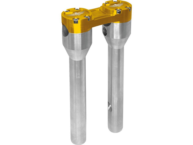 Clubstyle Straight Risers With Gold Clamp Silver - 1 1/4 Inch x 10 Inch