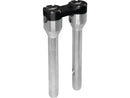 Clubstyle Straight Risers With Black Clamp Silver - 1 1/4 Inch x 12 Inch