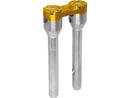 Clubstyle Straight Risers With Gold Clamp Silver - 1 1/4 Inch x 12 Inch