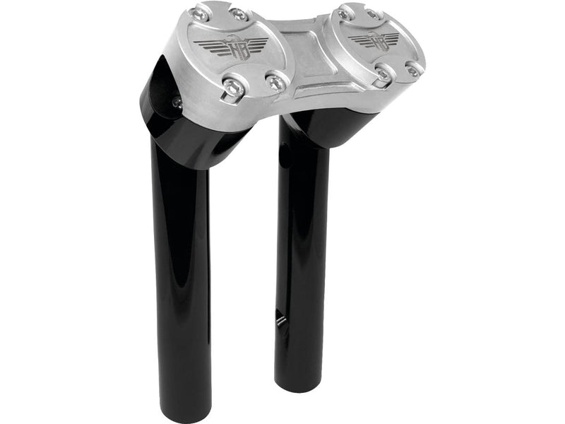 Clubstyle Pullback Risers With Silver Clamp Black - 1 Inch x 6 Inch