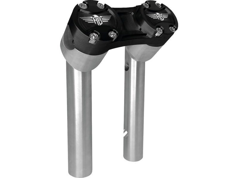 Clubstyle Pullback Risers With Black Clamp Silver - 1 Inch x 6 Inch
