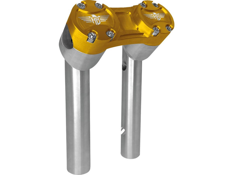 Clubstyle Pullback Risers With Gold Clamp Silver - 1 Inch x 6 Inch