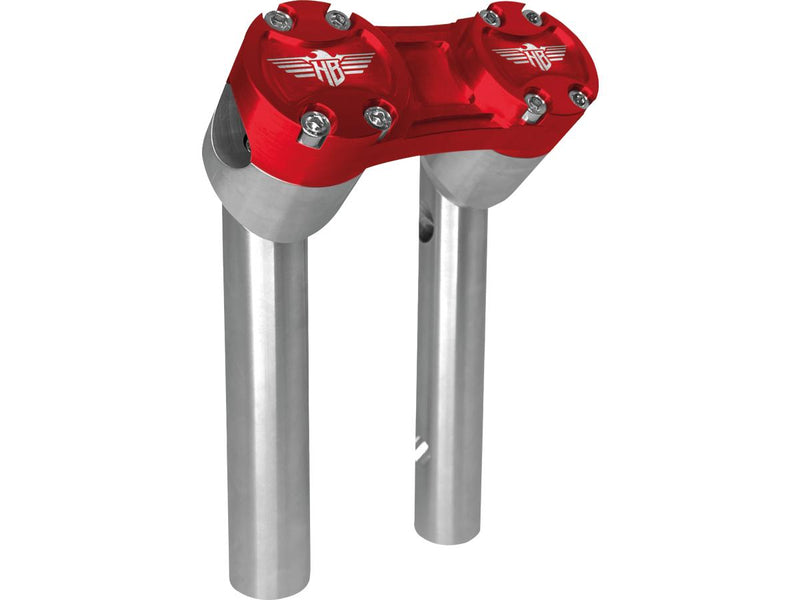 Clubstyle Pullback Risers With Red Clamp Silver - 1 Inch x 6 Inch