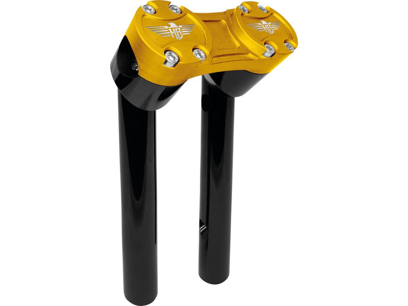Clubstyle Pullback Risers With Gold Clamp Black - 1 Inch x 8 Inch