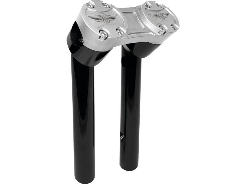 Clubstyle Pullback Risers With Silver Clamp Black - 1 Inch x 8 Inch