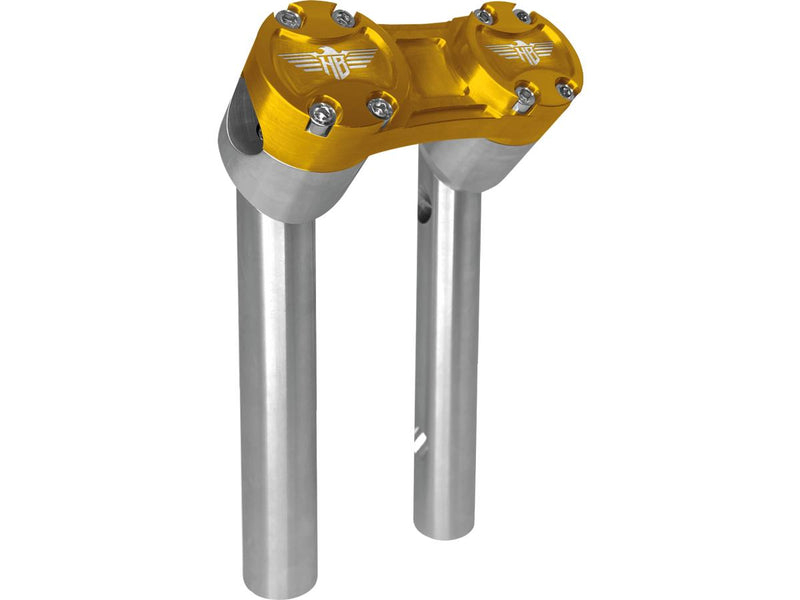 Clubstyle Pullback Risers With Gold Clamp Silver - 1 Inch x 8 Inch