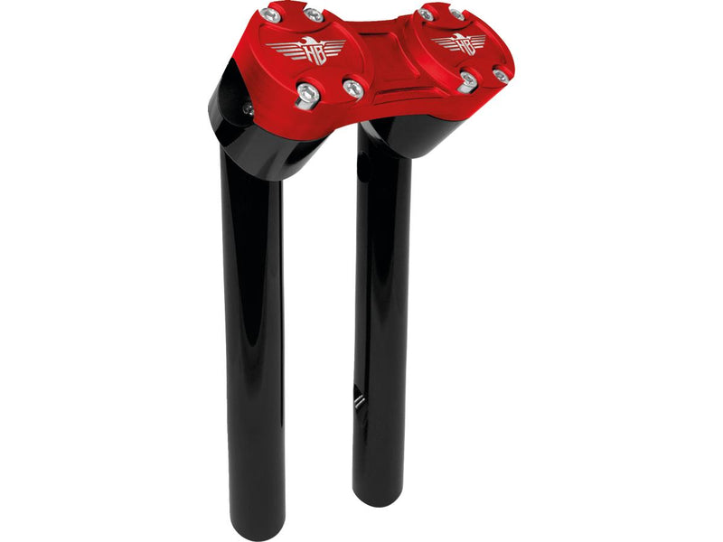Clubstyle Pullback Risers With Red Clamp Black - 1 Inch x 10 Inch