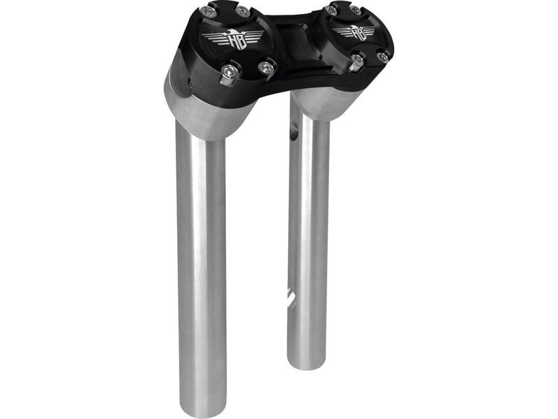 Clubstyle Pullback Risers With Black Clamp Silver - 1 Inch x 10 Inch