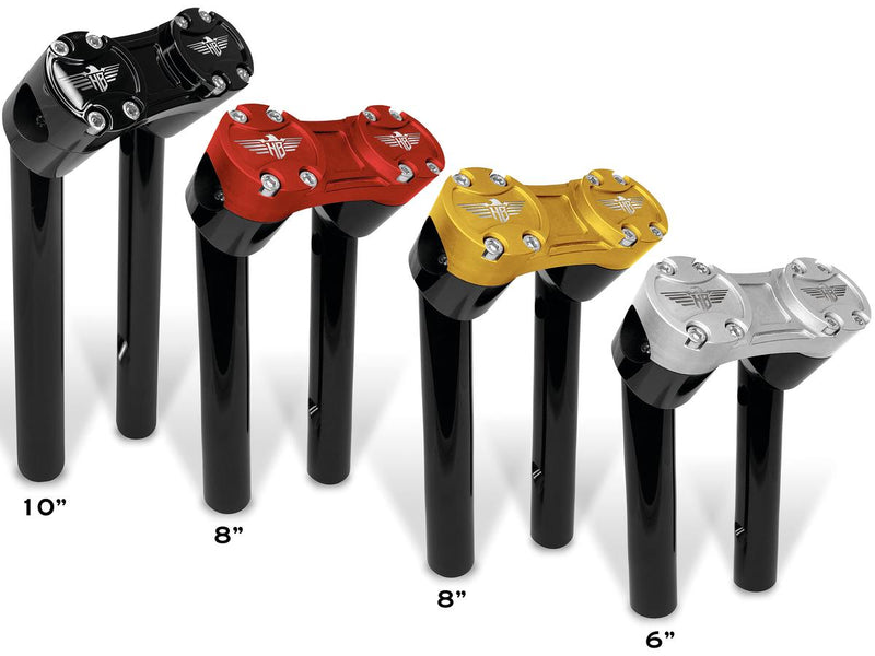 Clubstyle Pullback Risers With Gold Clamp Black - 1 1/4 Inch x 6 Inch