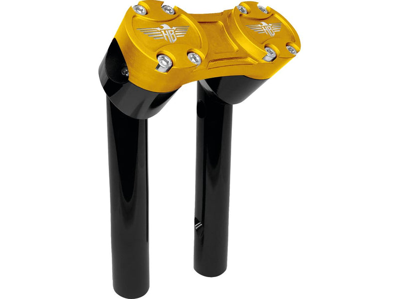 Clubstyle Pullback Risers With Gold Clamp Black - 1 1/4 Inch x 6 Inch