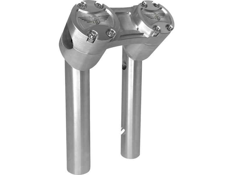 Clubstyle Pullback Risers With Silver Clamp Silver - 1 1/4 Inch x 6 Inch