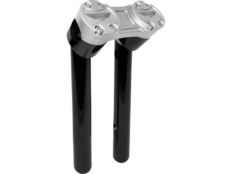 Clubstyle Pullback Risers With Silver Clamp Black - 1 1/4 Inch x 10 Inch
