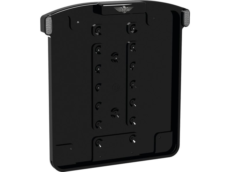 All-In-One Micro License Plate Base Plate 3 in 1 & License Plate Light Swiss Black Anodized