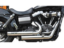 Top Chopp Staggered Exhaust System Without Heat Shield Polished Smooth End Cap Black 2.5" For 92-05 Dyna