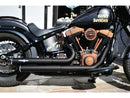 Top Chopp Staggered Floorboard Exhaust System Without Heat Shield Polished Smooth End Cap Black 2.5 Inch