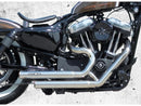 Top Chopp Staggered Exhaust System Without Heat Shield Polished Smooth End Cap Polished 2.5" For 04-16 Sportster