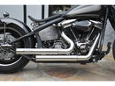 Top Chopp Staggered Forward Control Exhaust System Without Heat Shield Polished Smooth End Cap Polished - 2.5 Inch