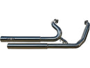 Top Chopp Staggered Floorboard Exhaust System Without Heat Shield Polished Smooth End Cap Polished - 2.5 Inch