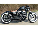 Top Chopp Staggered Exhaust System Raw Hole Heat Shield Polished Smooth End Cap Outline 2.5" For 04-16 Sportster