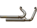 Top Chopp Staggered Exhaust System Raw Hole Heat Shield Polished Smooth End Cap Outline 2.5" For 07-16 Dyna