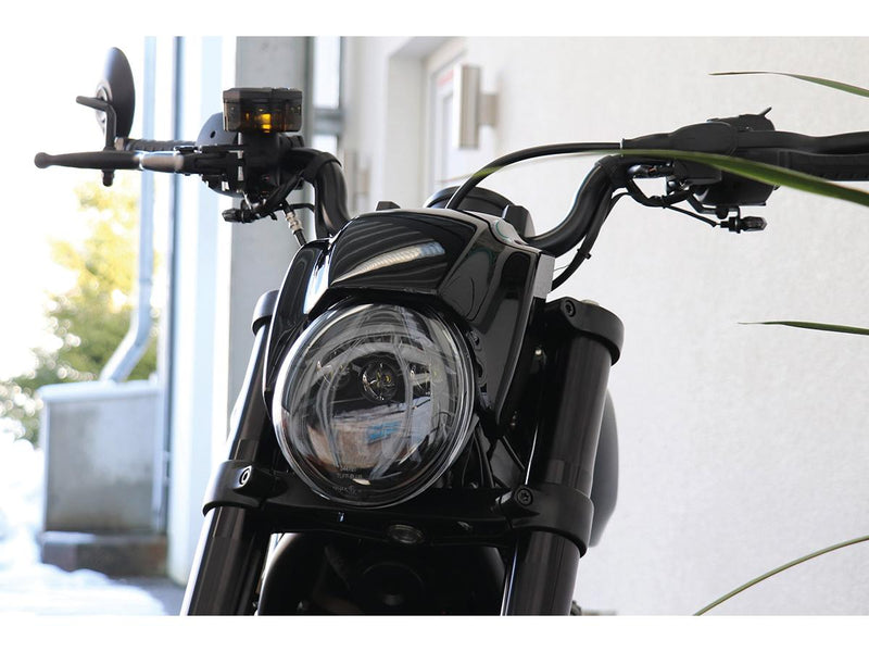 New Night Rod Style Headlamp Mask Including LED Headlight Black Gloss ABS For 21-22 Sportster S RH1250S