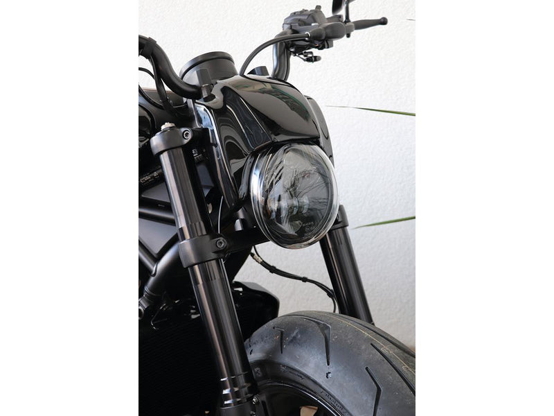 New Night Rod Style Headlamp Mask Including LED Headlight Black Gloss ABS For 21-22 Sportster S RH1250S