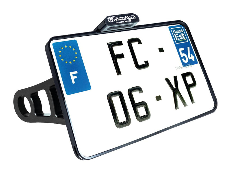 Side Mount License Plate Kit France Specification 210x130mm Black Anodized For 05-20 Sportster