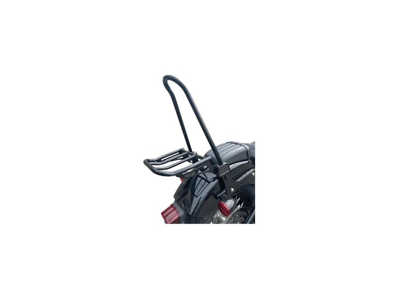 Tall Rigid Sissy Bar Luggage Rack Gloss Black Powder Coated