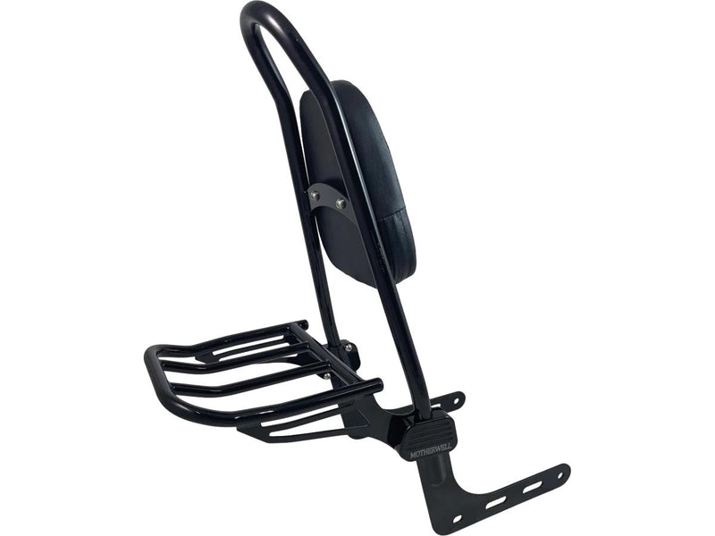 Tall Rigid Sissy Bar Luggage Rack Gloss Black Powder Coated