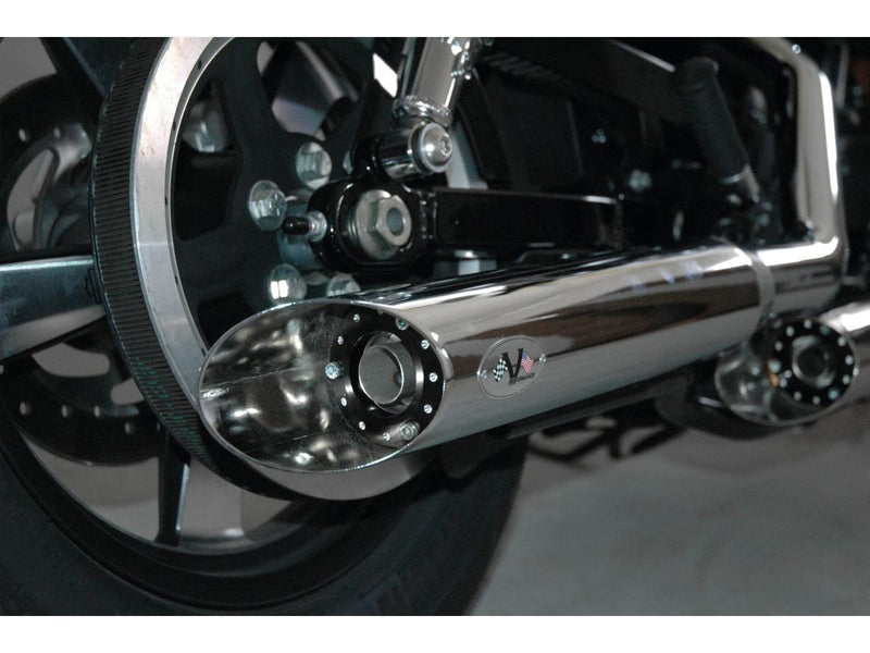 Double Slip-On Muffler Set Endcap Style Slash Cut Chrome For 04-13 Sportster