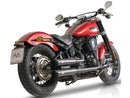 Double Slip-On Muffler Set Endcap Style Slash Cut Chrome For 21-23 FXST