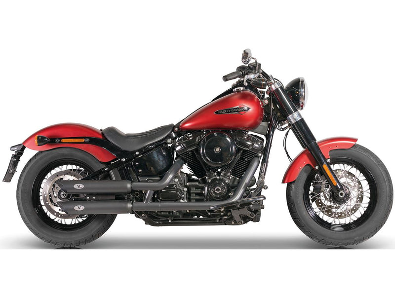 Double Slip-On Muffler Set Endcap Style Slash Cut Black Ceramic Coated For 21-23 FXLRS