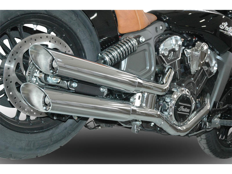 Double Slip-On Muffler Set Endcap Style Slash Cut Black Ceramic Coated For 15-20 Scout