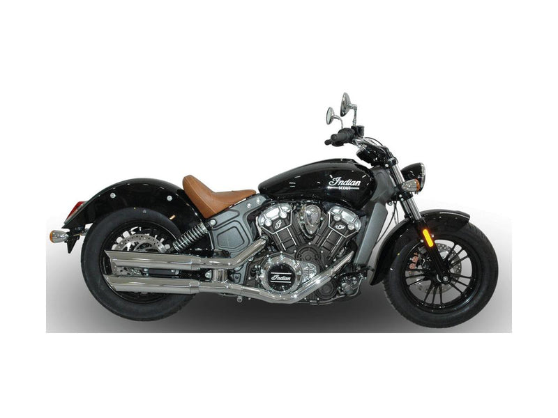Double Slip-On Muffler Set Endcap Style Slash Cut Black Ceramic Coated For 15-20 Scout