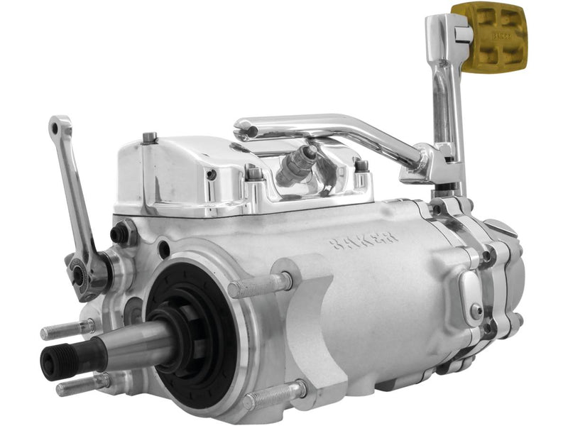 70-Early 84 Complete Transmission With Ear/Standard Shift Pattern Raw Case/Mechanical Kicker Cover/Bearing Doors & Top Covers Aluminium Polished Cable Clutch