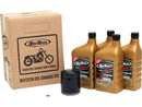 Synthetic Performance MTP 4 Qt SAE20W50 Oil Change Kit Black Oil Filter For 99-17 Dyna