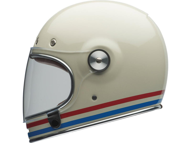 Bullitt Retro Full Face Helmet White / Stripes Gloss White Oxblood Blue