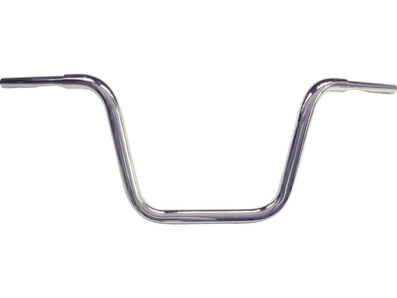 Fat Ape Hanger Handlebar With 1 1/4 Inch Clamp Diameter Dimpled 5-Hole Chrome 1 1/4 Inch Throttle Cables