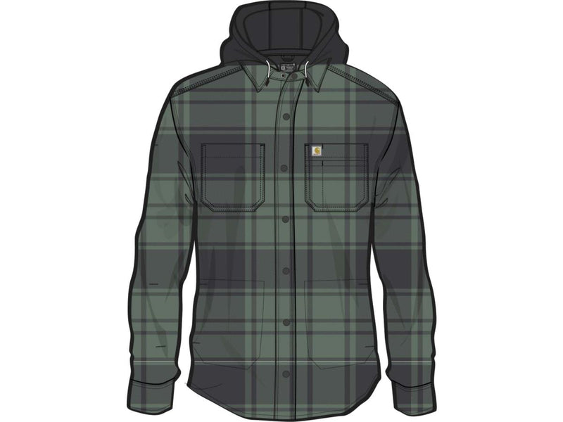 Rugged Flex Relaxed Fit Flannel Fleece-Lined Hooded Shirt Jacket ELM