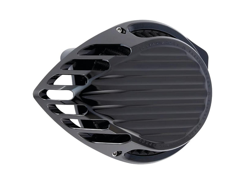 Finned Air Cleaner Black Anodized For 00-17 Dyna