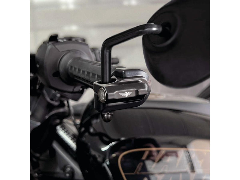 Nano Series Sportster S Handlebar LED Turn Signals / Position Light Black Powder Coated Smoke LED