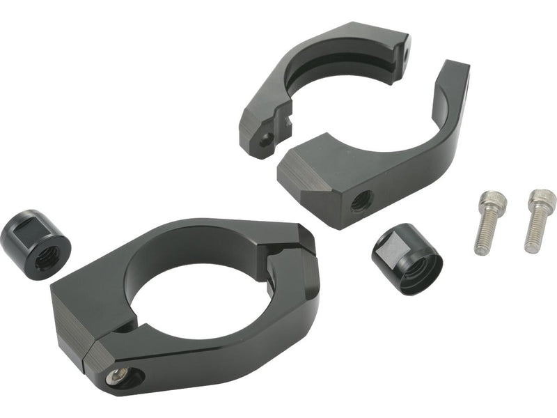 Aluminum Fork Clamp Set For Indicator Mount Black - 39mm