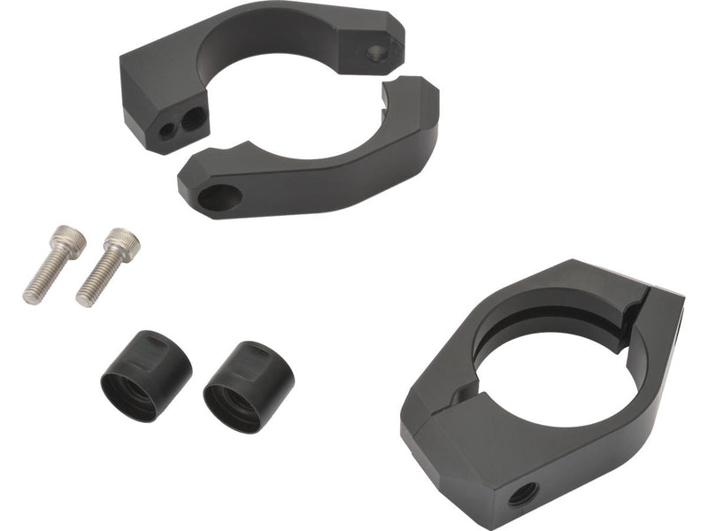 Aluminum Fork Clamp Set For Indicator Mount Black - 39mm