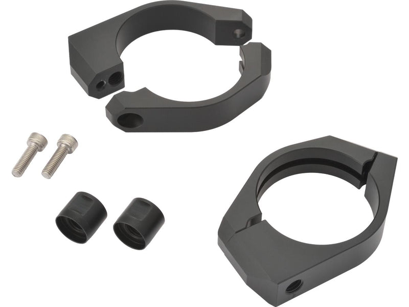 Aluminum Fork Clamp Set For Indicator Mount Black - 39mm