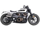 Sportster S 2in2 Racing Muffler & Mid-Pipe Set Endcap Tracker Carbon Stainless Steel Satin